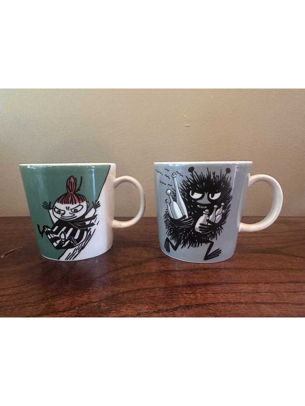 NWT Vintage Finnish Arabia Stinky and Little My Sliding Moomin Mugs Set of 2